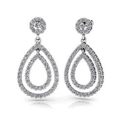 Double Teardrop Round Moissanite Earrings