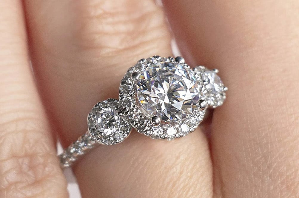 Lab Grown Diamond Three Stone Engagement Rings Lansing, MI