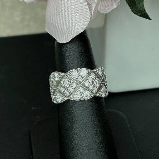 1.50 Tcw Round Moissanite Colorless Pave Cocktail Ring