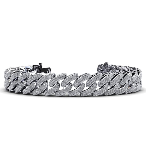 Cuban Link Two Rows Tennis Bracelet