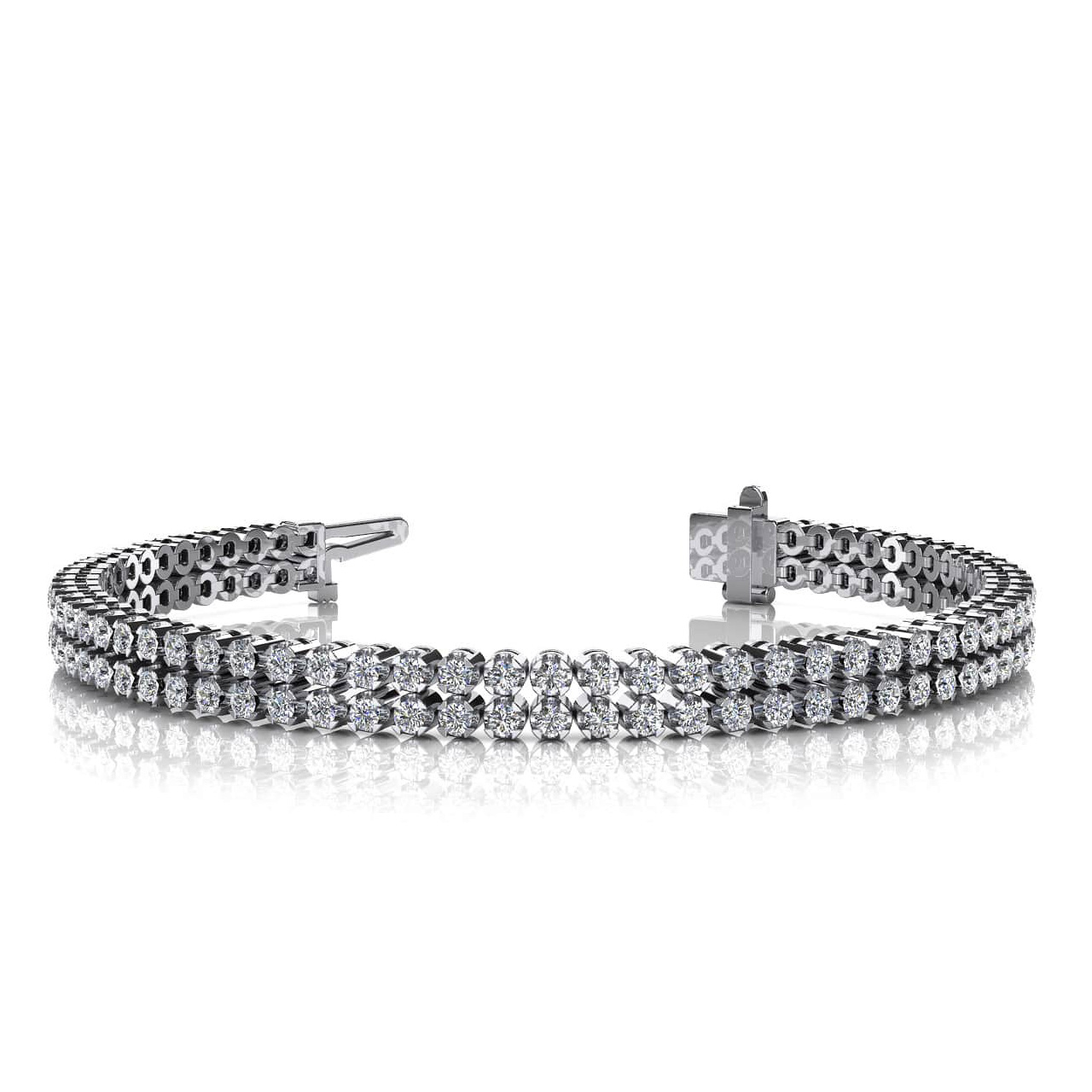 Double Row Round Tennis Bracelet Double Row Round Tennis Bracelet