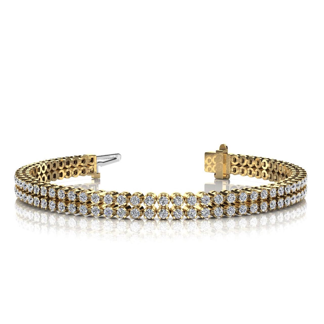 Double Row Round Tennis Bracelet Double Row Round Tennis Bracelet