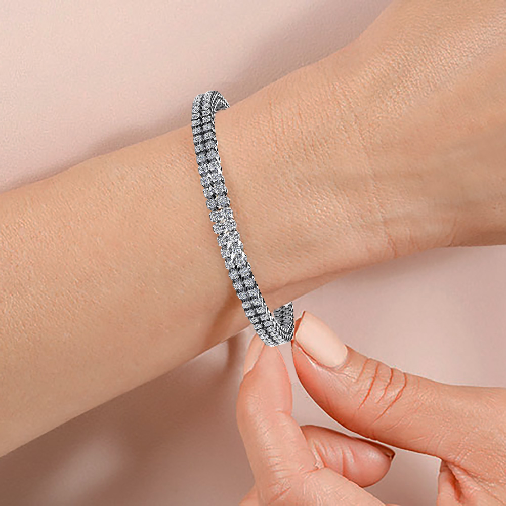Double Row Round Tennis Bracelet