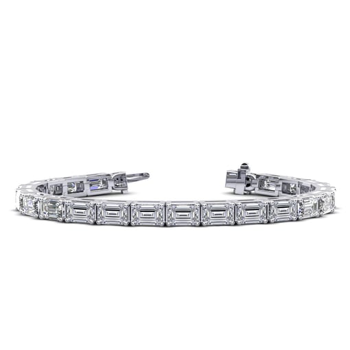 East West Emerald Moissanite Tennis Bracelet