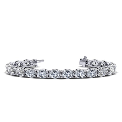 East West Oval Moissanite Tennis Bracelet