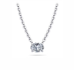East West Oval Solitaire Pendant