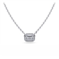 Exquisite Emerald Halo Pendant