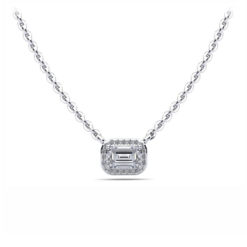 Exquisite Emerald Halo Pendant