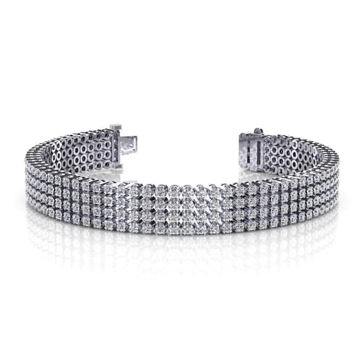 Four Row Round Tennis Bracelet