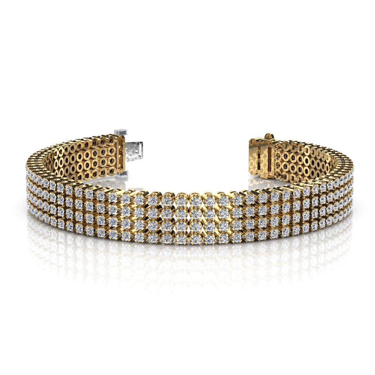 Four Row Round Tennis Bracelet Four Row Round Tennis Bracelet