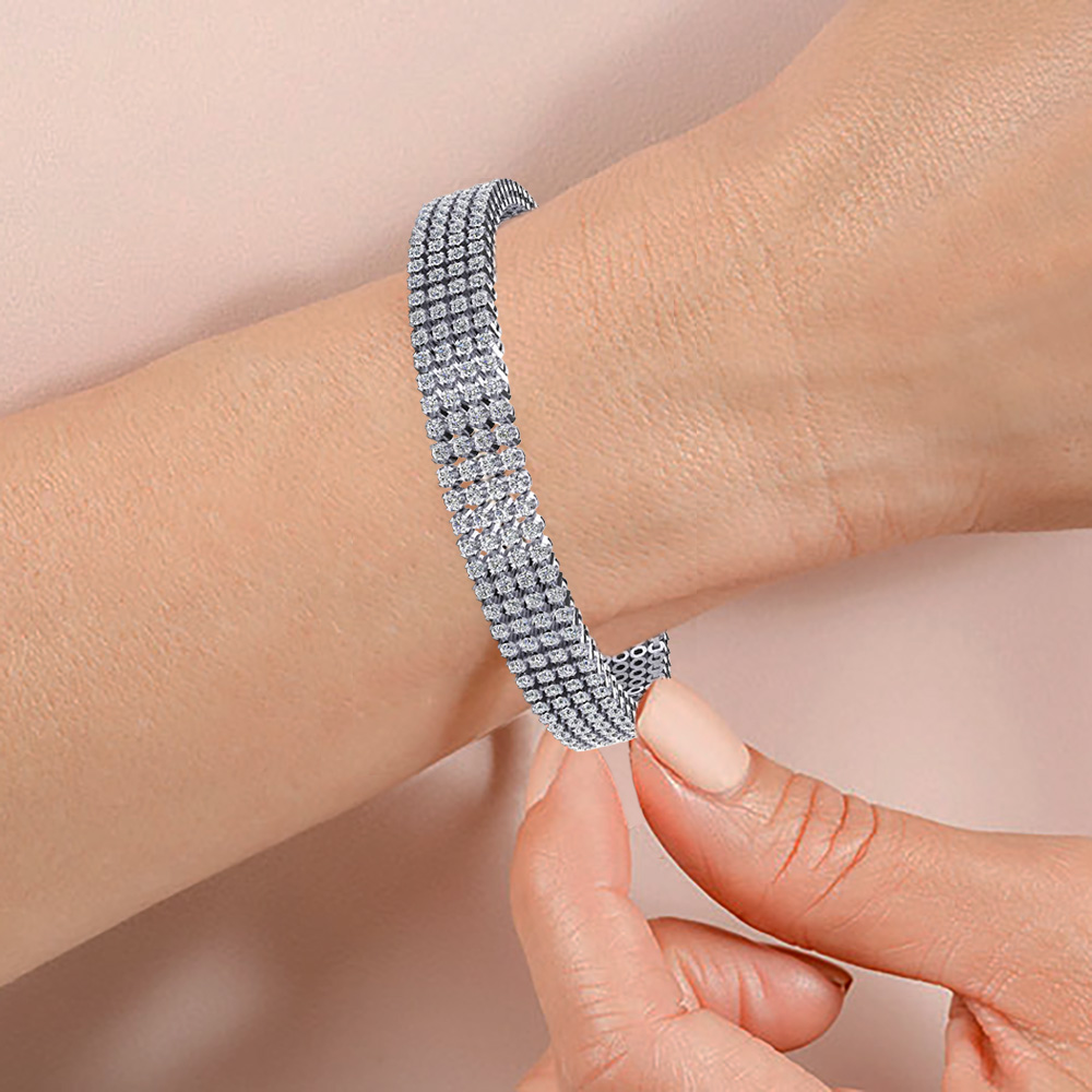 Four Row Round Tennis Bracelet Four Row Round Tennis Bracelet