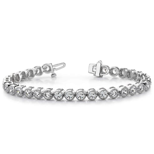 Milgrain Moissanite Tennis Bracelet