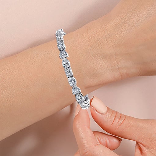 Mixed Shape Combination Tennis Bracelet