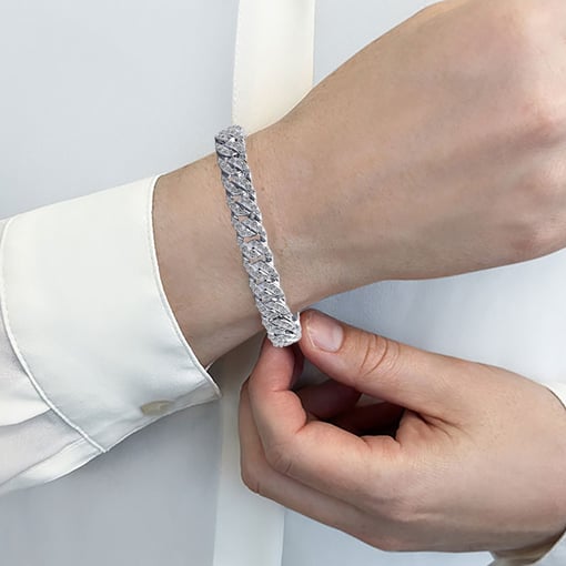 Overlapping Cuban Link Tennis Bracelet
