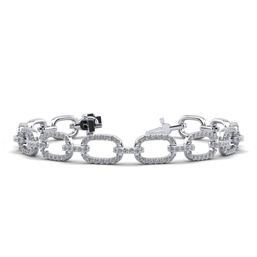 Paperclip Pave Diamond Tennis Bracelet