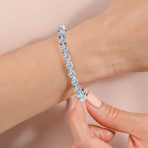 Pear Moissanite Tennis Bracelet