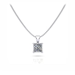 Perfect Square Brilliant Solitaire Pendant