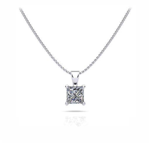 Perfect Square Brilliant Solitaire Pendant