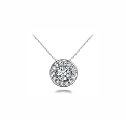 Round Centered Halo Pendant