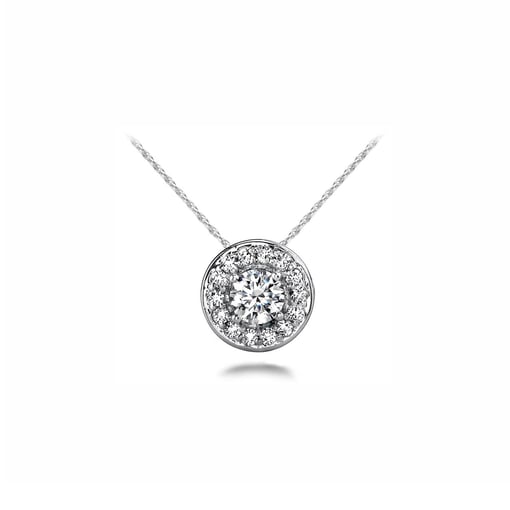 Round Centered Halo Pendant