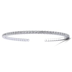 Round Moissanite Flexible Bangle