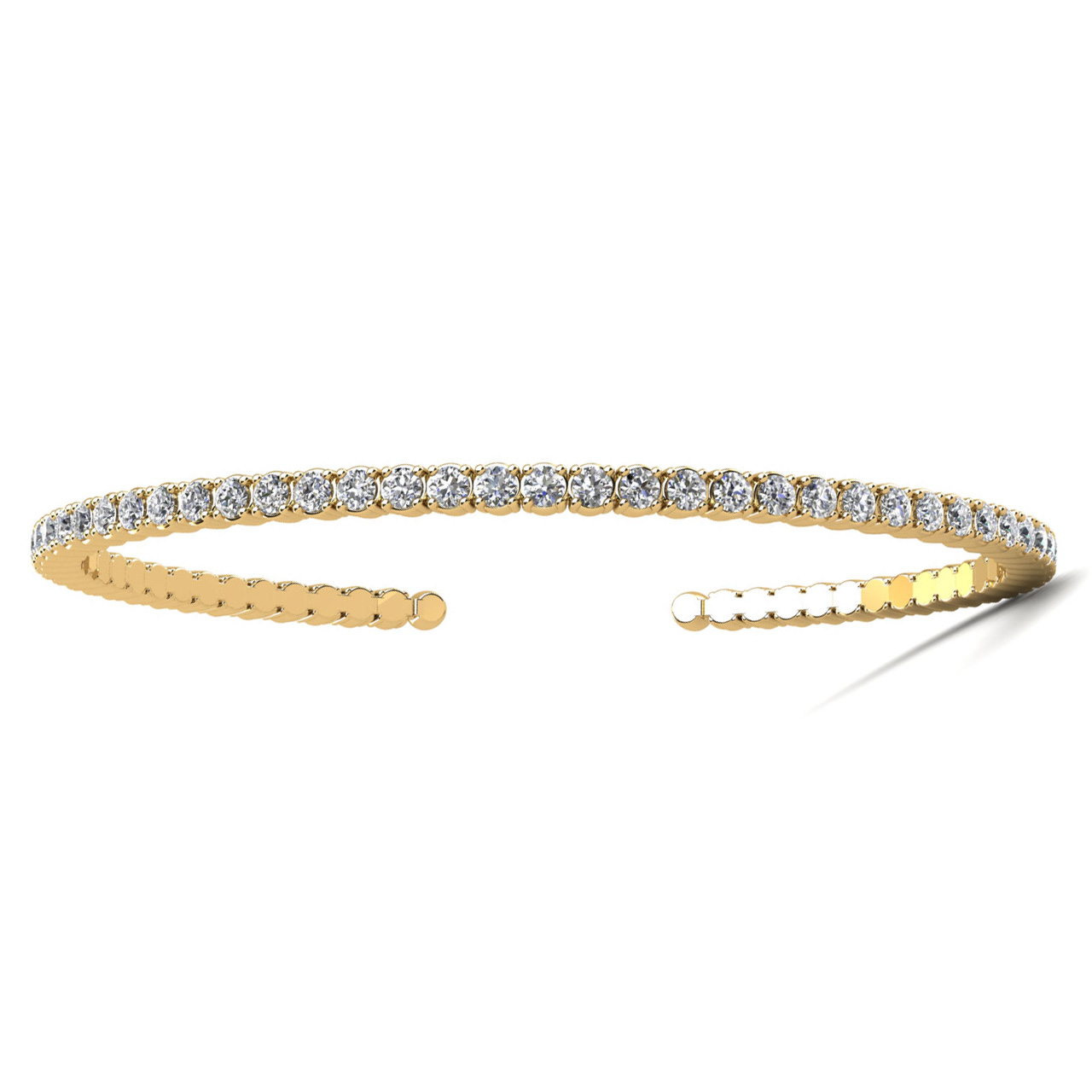 Round Moissanite Flexible Bangle Yellow2
