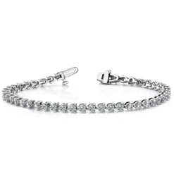 Round Moissanite Three Prong Tennis Bracelet