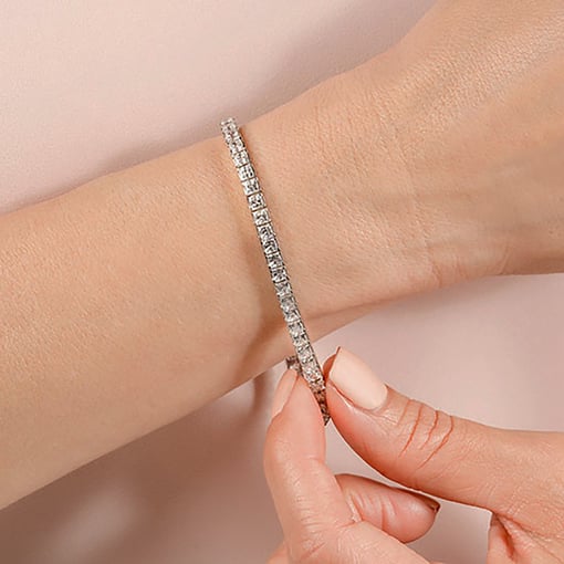 Square Moissanite Tennis Bracelet