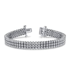 Triple Row Round Tennis Bracelet