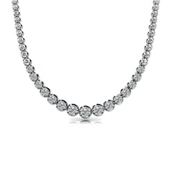 Round Bezel Degrade Tennis Necklace