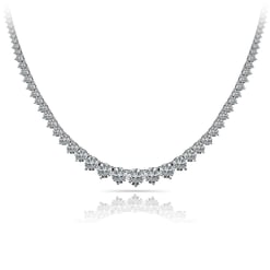 Three Prongs Degrade Tennis Necklace