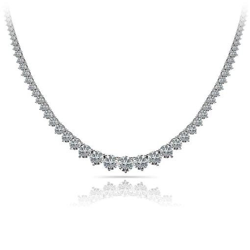 Three Prongs Degrade Tennis Necklace