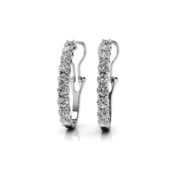 Round Moissanite Scoop Hoop Earrings