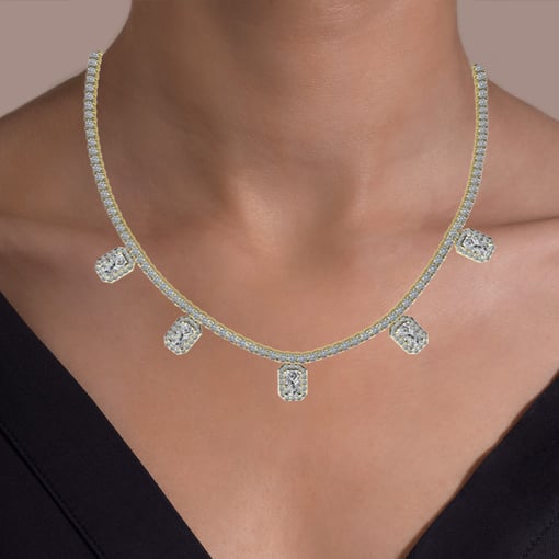 Drop Emerald Tennis Necklace