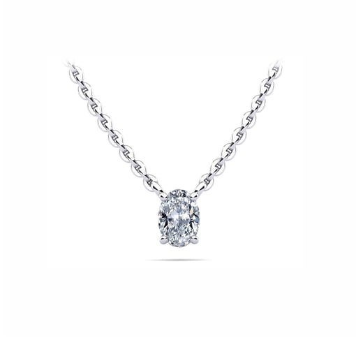 Oval Vertical Solitaire Pendant