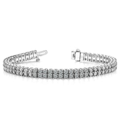 Round Moissanite Double Row Tennis Bracelet