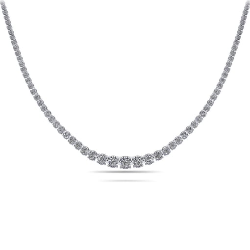 Crown Degrade Tennis Necklace