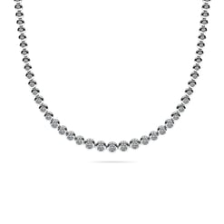 Bezel Degrade Tennis Necklace in White