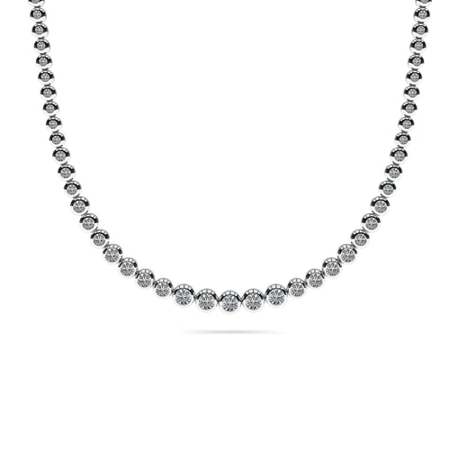 Bezel Degrade Tennis Necklace in White