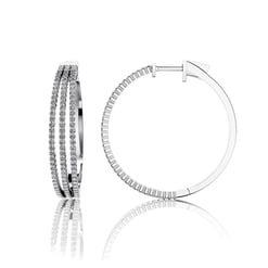 Three Row Hoop Earrings