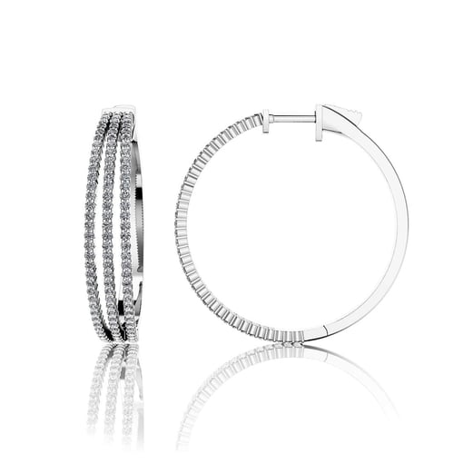 Three Row Hoop Earrings