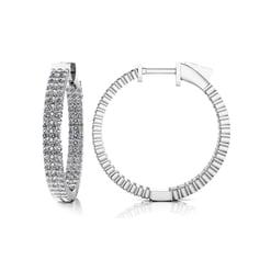 Double Row Inside Out Hoop Earrings