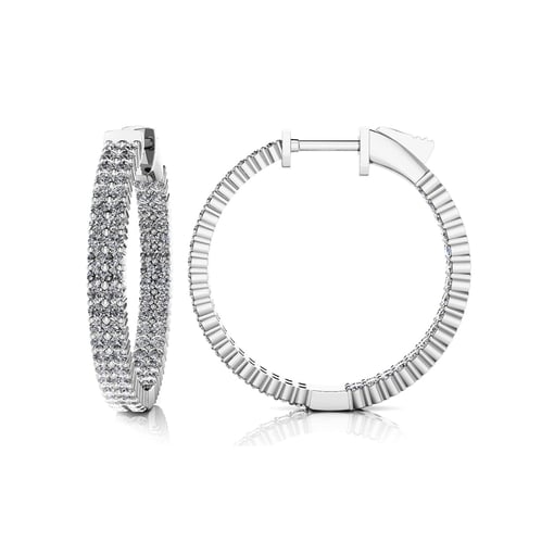 Double Row Inside Out Hoop Earrings