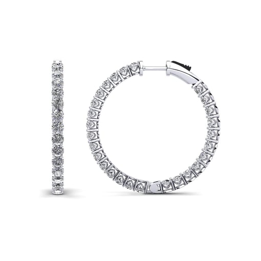 Sweetheart Single Row Round Hoop Earrings