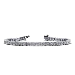 Alternating Princess and Round Tennis Bracelet