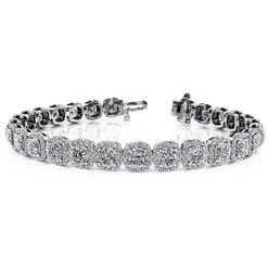 Cushion Halo Tennis Bracelet