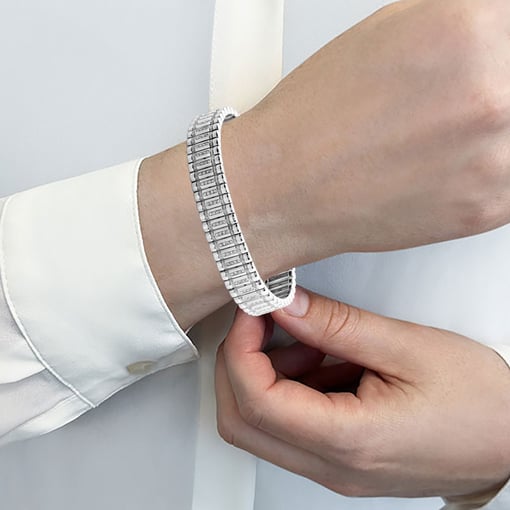 Diamond Column Mens Bracelet