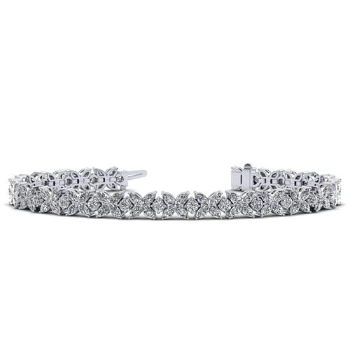 Flowers Of Marquise Tennis Bracelet