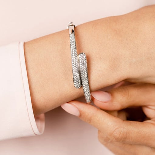 Luxe Three Row Pave Bangle