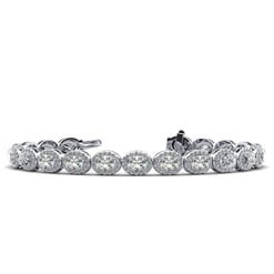 Oval Halo Tennis Bracelet